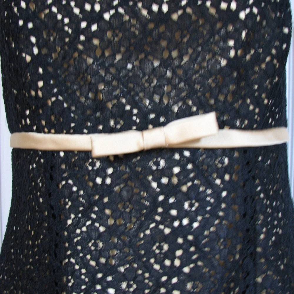 Betsy Adam Dress Black Lace Overlay Gold Petite Women's 12P Party Dress - Picture 4 of 9